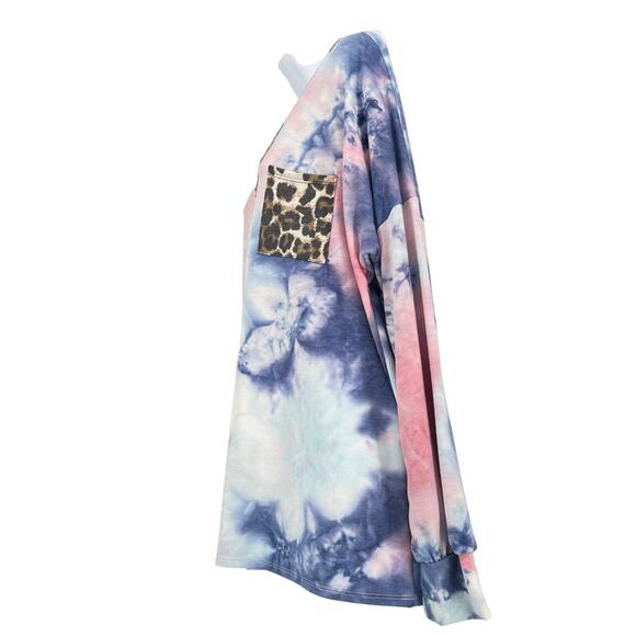 Everlily Rain Lovely Melody Ultra Soft Fleece Sweatshirt in Pink/Multi Size XL - Picture 5 of 7